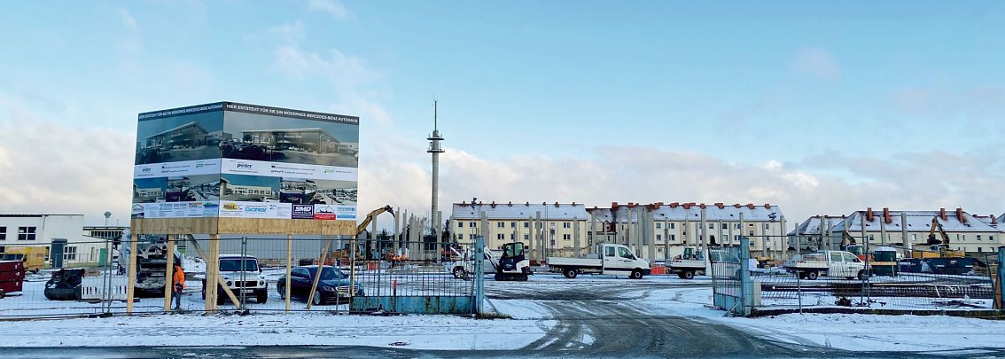 Blick auf die Baustelle, die sich &uuml;ber ein Areal von 21.500 Quadratmetern erstreckt.