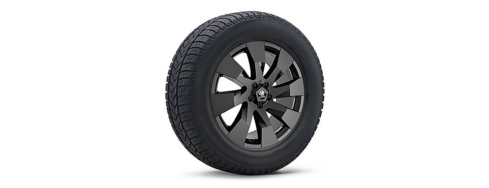 Elba, in Silber oder Schwarz (Foto: Skoda Auto Deutschland GmbH) Winterkomplettrad mit Felge Elba, in schwarz