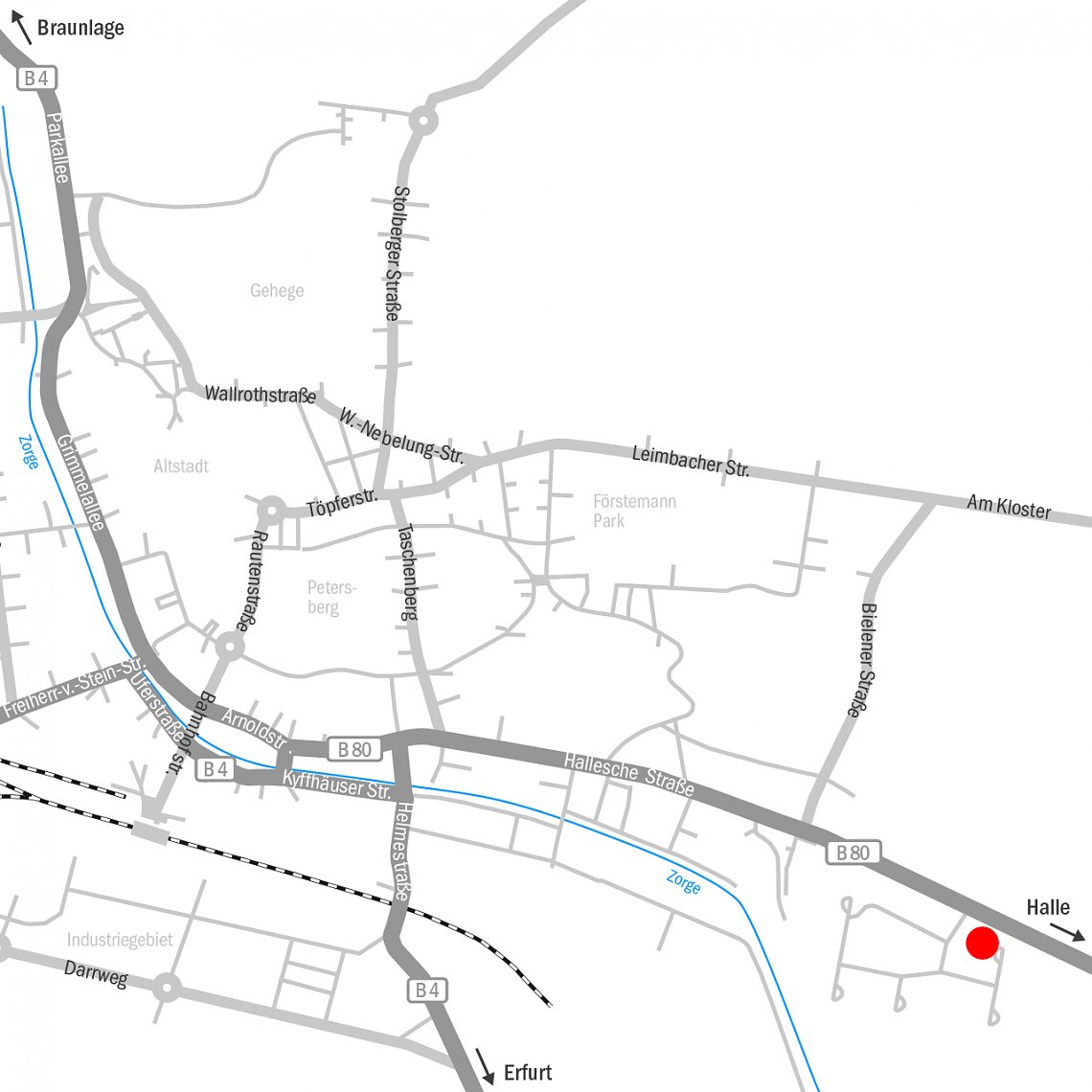 Anfahrt ADAC Vertretung Nordhausen (Foto: wirsinds)