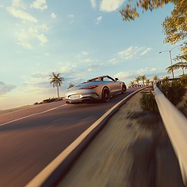 Die Bilder zeigen die Mercedes-AMG Modelle GT 63, SL 63 und GT 43 von außen und innen mit sportlichem Design und hochwertigem, fahrerorientiertem Interieur. (Foto: Mercedes-AMG)